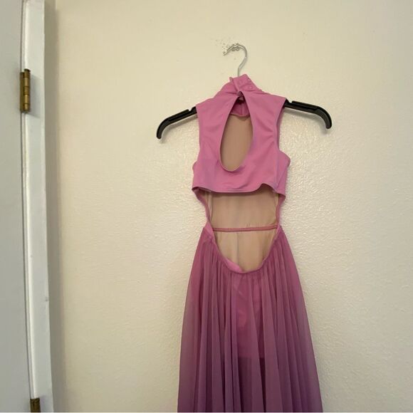 Weissman Elite dance costume maxi ombre purple pink dress Only Love D13873 IC - Picture 6 of 12